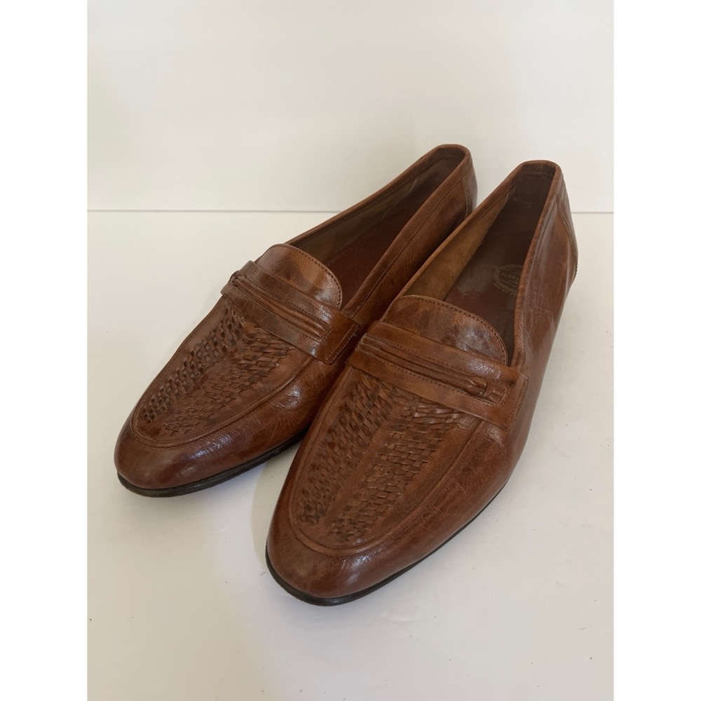 Florsheim Woven Brown Leather Loafers Men’s Size 9
